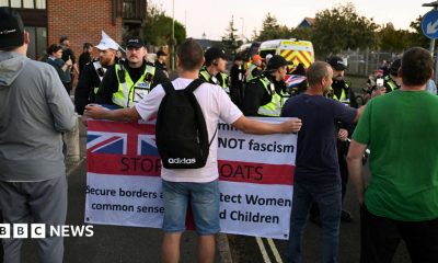 Protesters in Gosport, Hampshire
