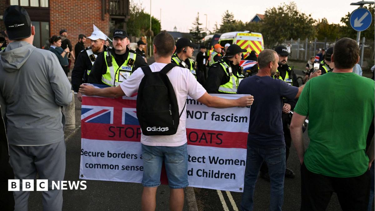 Protesters in Gosport, Hampshire