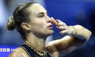 Aryna Sabalenka blows a kiss to the US Open crowd
