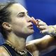 Aryna Sabalenka blows a kiss to the US Open crowd