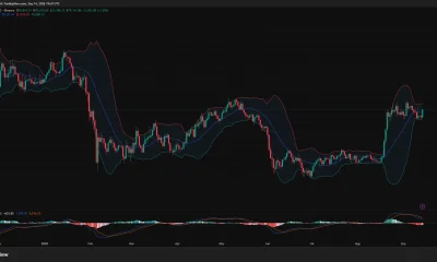 Bitcoin daily chart shows BTC rebounding to $79,143 above the Bollinger midpoint, while the MACD signals weakening momentum.