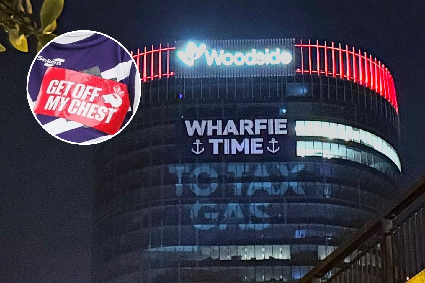 ‘Get off my chest’: Anti-Woodside logo protest gains traction