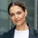 Actress Katie Holmes is seen arriving to the Christian Siriano Fall/Winter 2025 fashion show at Chelsea Industrial on February 06, 2025 in New York City.