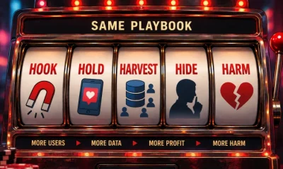 Hook, Hold, Harvest, Hide: how social media learned from gambling