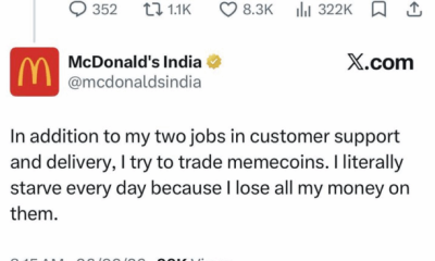 McDonald's India 'intern' says memecoins left them starving