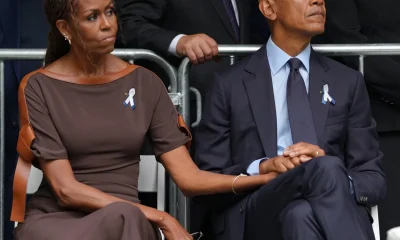 Michelle Obama Wore A Brown Ferragamo Leather Trim Jersey Maxi Dress At The 25th Anniversary Of September 11 Image 1789178918 2