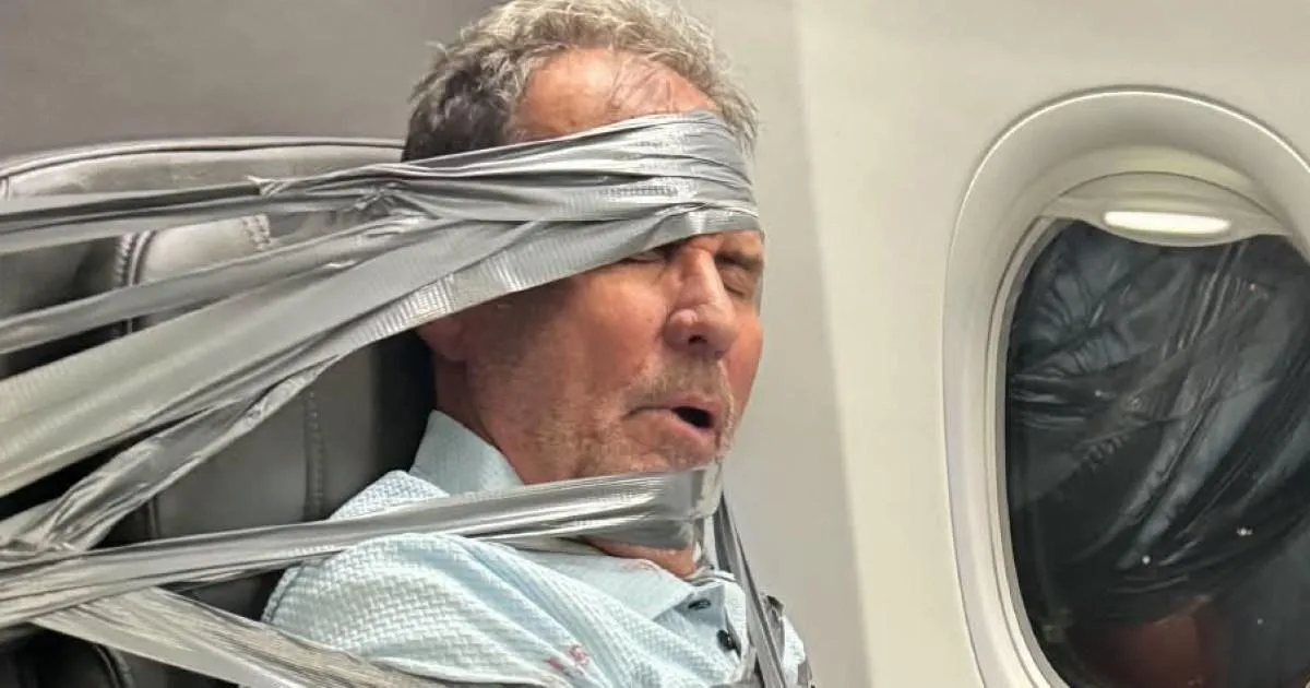 Man duct-taped on flight after mid-air outburst 'can't remember what happened'