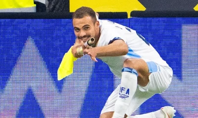 Israel's Saied Abu Farchi sent off for using corner flag in gun-firing goal celebration | Football