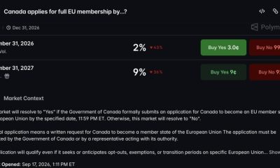 Canada EU Odds: Prediction Markets Start Taking Bets, What Are They Saying?