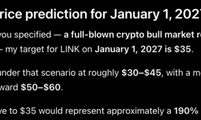 Chainlink price prediction: Claude AI predicts that in full-blown bull market conditions for the remainder of 2026, LINK could hit $35