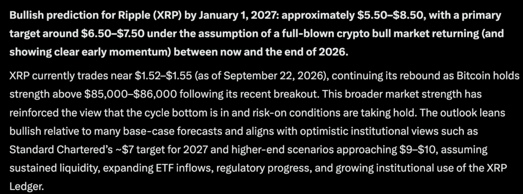 Google Gemini AI Predicts XRP Could Hit $8.50 by 2027