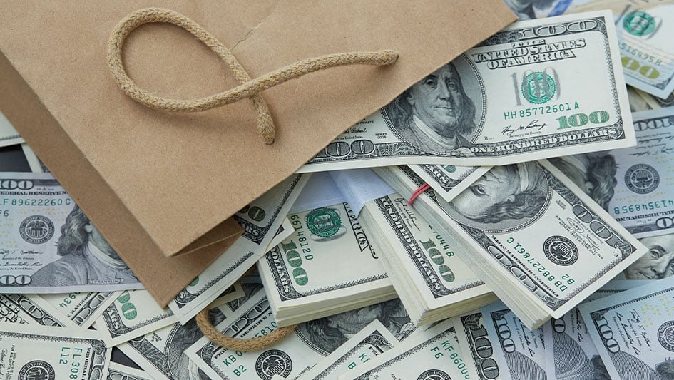 money shopping bag