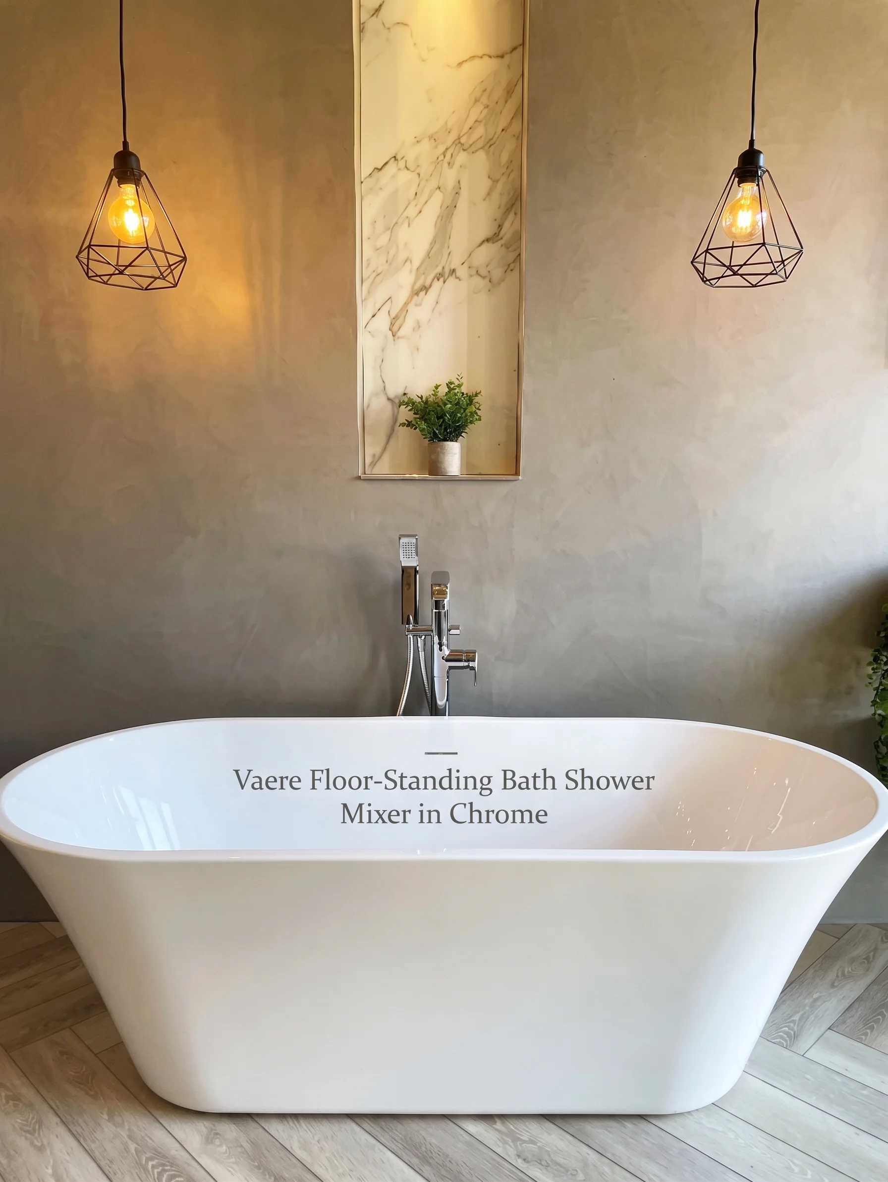Vaere Floor Standing Bath Shower Mixer in Chrome
