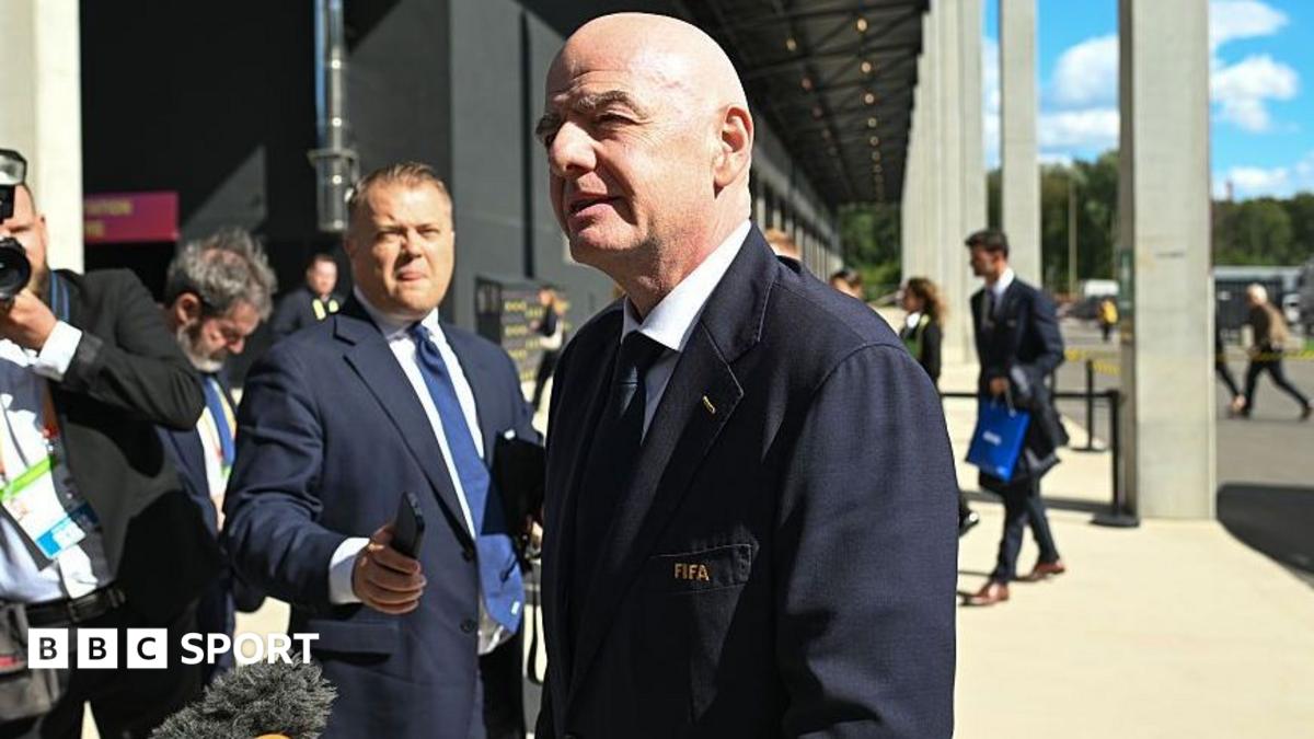 Gianni Infantino answers questions from journalists