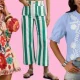 Colorful dress, striped jeans and blue floral blouse