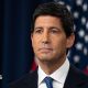 Kevin Warsh, chairman of the Federal Reserve, taking questions at a press conference in Washington DC on 16 September. He is wearing a dark navy blue suit with a white shirt and blue-spotted tie.