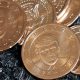 U.S. President Donald Trump's portrait on $1 coins, in honor of the nation's 250th anniversary of independence, on the day the coin is released for sale.