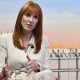 Angela Rayner sitting on the set of the BBC's Sunday with Laura Kuenssberg programme.