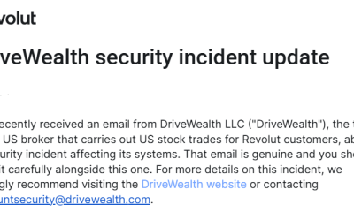 DriveWealth Breach Exposes Revolut Customer Data. Source: X/@Pampadalampa