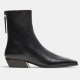 sleek black boot with low block heel