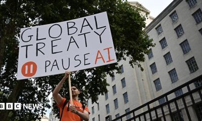 PauseAI activists stage emergency protest outside Downing Street in London