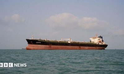 An oil tanker in the Strait of Hormuz