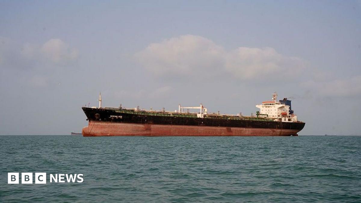 An oil tanker in the Strait of Hormuz