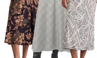collage of 3 midi skirts