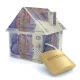 British pound UK money buy house insurance safe lock