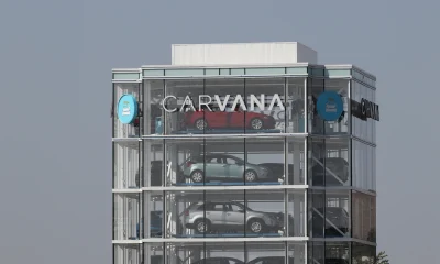 Carvana used car vending machine. Carvana is an online only preowned and used car dealership I