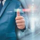 Stock market, Business growth, progress or success concept. Businessman or trader is showing a growing virtual hologram stock, invest in trading.