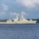 new build Meko 200 type frigate Al-Aziz 904 for the Egyptian Navy on sea trial in the Eckernförde Bight