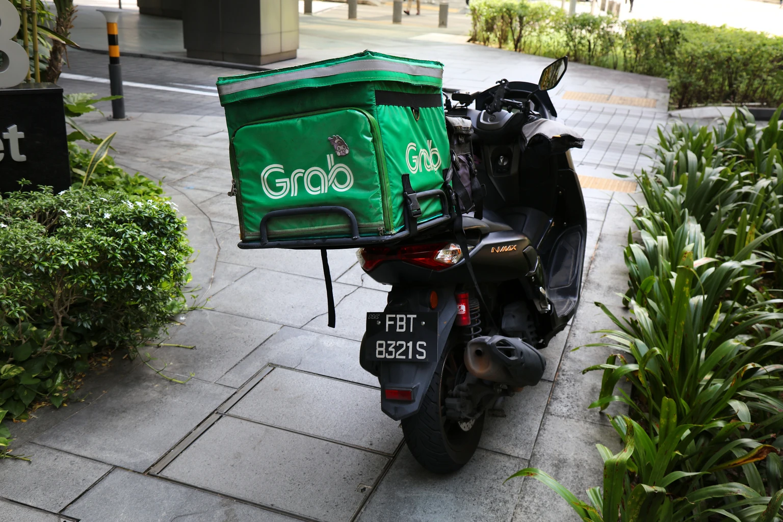 Grab food delivery scooter in Singapore