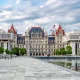 Empire State Plaza with the NY State Capitol and the Legislative building, Albany, NY