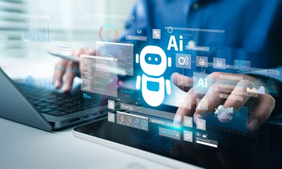 AI Artificial Intelligence technology for data analysis, research, planning, and work generate. Man uses a laptop and AI assistant dashboard. Technology smart robot AI agents and agentic workflows.