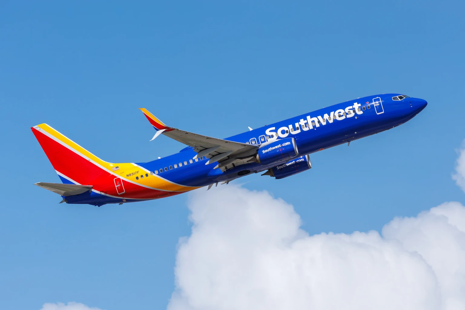 Southwest Airlines Boeing 737-800 airplane at Fort Lauderdale Airport in the United States