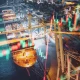 Commercial port logistic business growth of comsumsion concept invesing in financial industry and real sector growth the world using AI with data