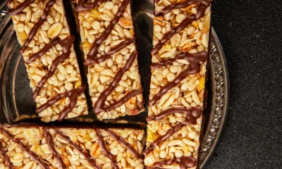 Cereal bar whole grain healthy eating sweet dessert fresh delicious gourmet food background on the table rustic food top view copy space keto and paleo diet vegan and vegetarian food