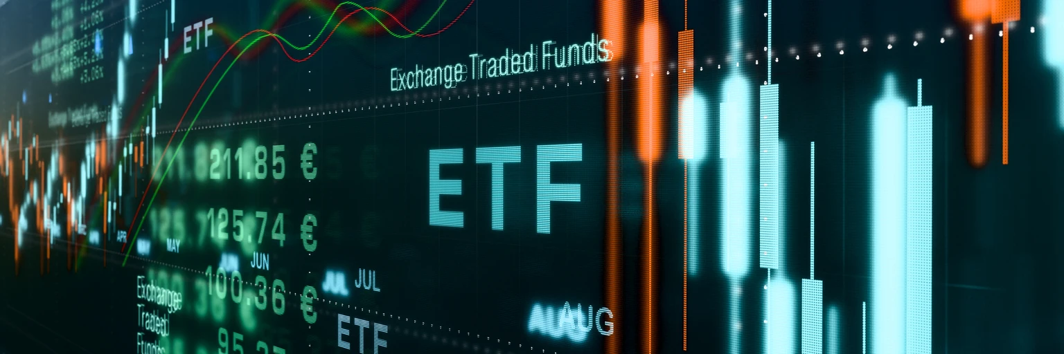 ETF - Exchange-traded fund, investment, stock market.