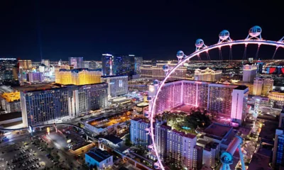 High Angle View of An Illuminated Las Vegas Cityscape on a Clear Night