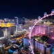 High Angle View of An Illuminated Las Vegas Cityscape on a Clear Night