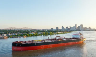 Shot of an Oil Tanker in New Orleans, Louisiana