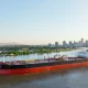 Shot of an Oil Tanker in New Orleans, Louisiana