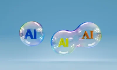 AI bubble concept. The text