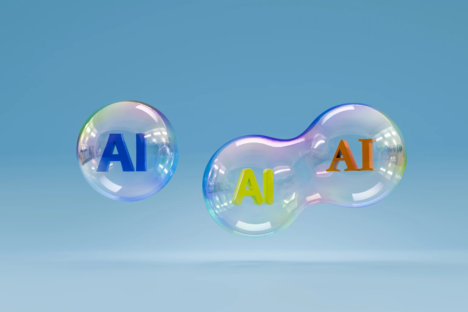 AI bubble concept. The text