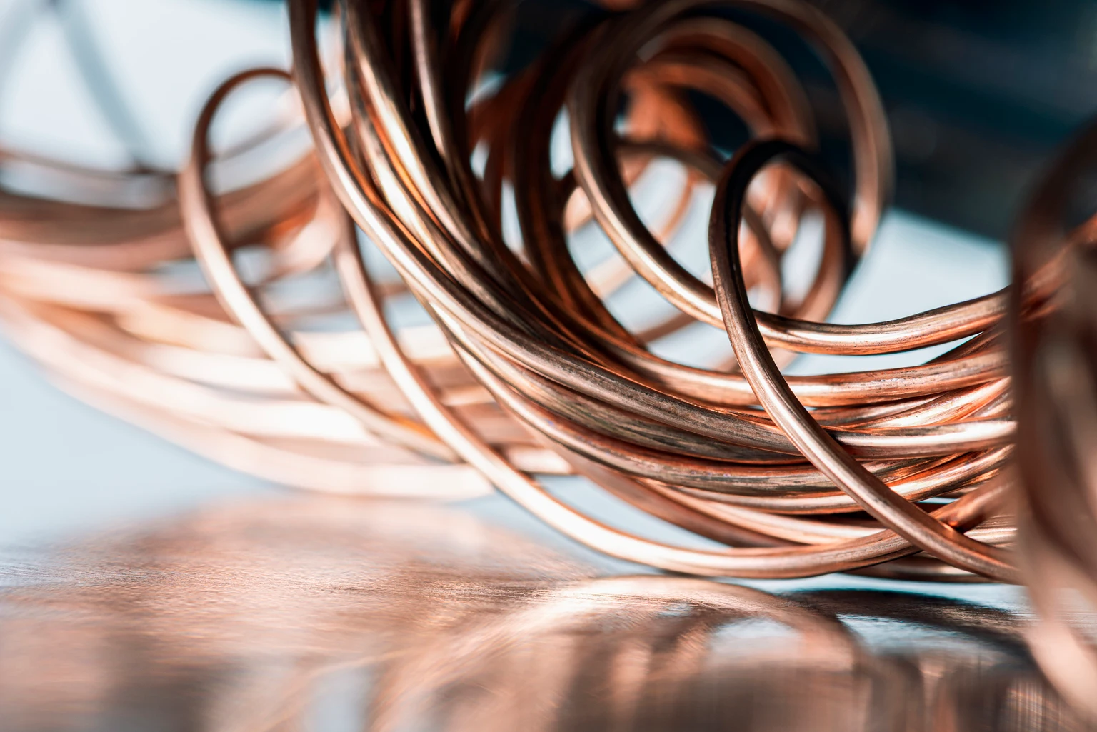Twisted Copper Wire in Industrial Environment