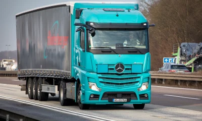 German highway A3 and trucks