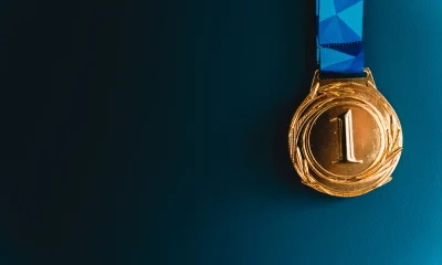 Copy space Background of Gold Medal with Fine Details