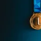 Copy space Background of Gold Medal with Fine Details