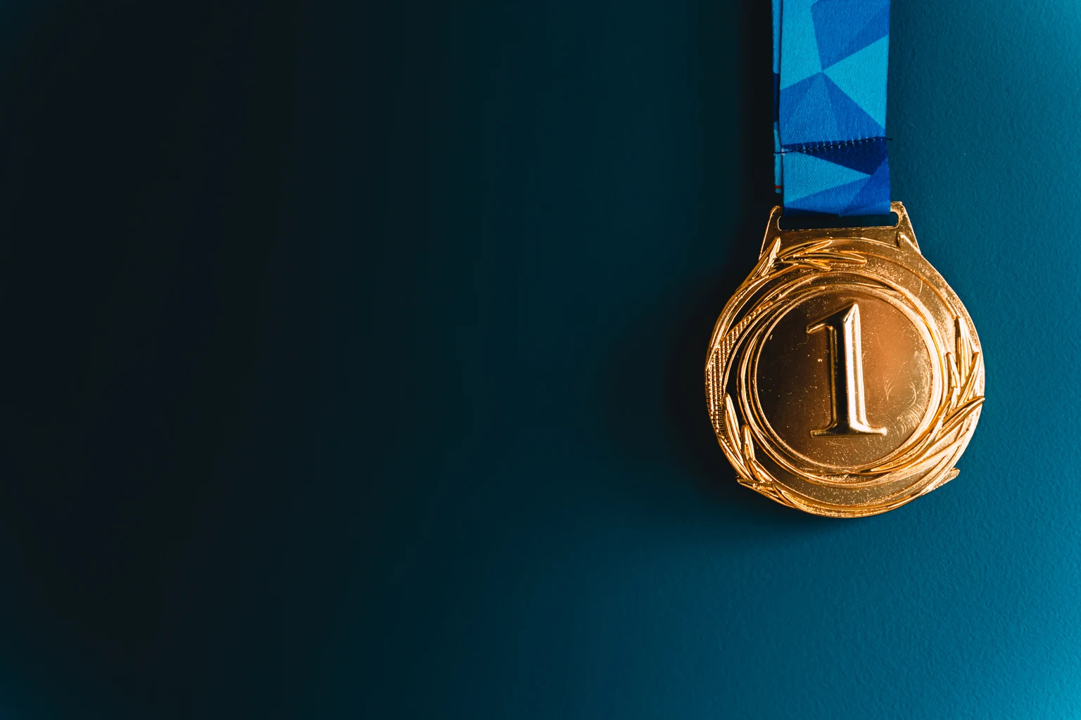 Copy space Background of Gold Medal with Fine Details